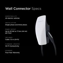 Kit Chargeur + Connecteur Mural Neurio Tesla Type 2 - Monophasé - CarChargers.Shop